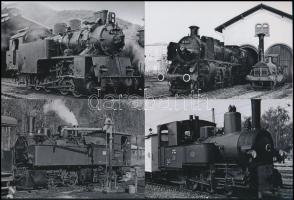 13 db mai nagyítás régi mozdonyokról, 10x15 cm