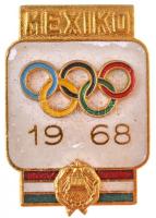 1968. Mexikó zománcozott fém olimpiai jelvény (20x27mm) T:2