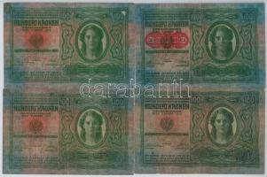 1912. 100K + 100K piros "MAGYARORSZÁG" körbélyegzővel + 100K fekete "ROMANIA TIMBRU S...