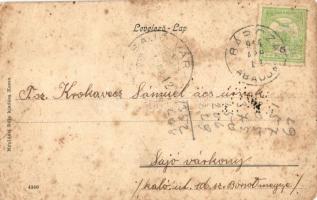 1914 Bárca, Barca pri Kosici (Kassa, Kosice); Posta épület a falubeliekkel / post office with villag...