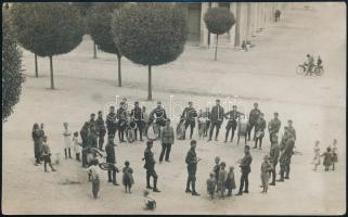 1914 Katonazenekar, fotó, postán megküldve, 8,5×13,5 cm