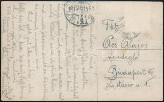 1914 Katonazenekar, fotó, postán megküldve, 8,5×13,5 cm