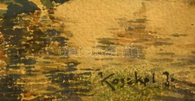 Koszkol jelzéssel: Vízparti fák. Akvarell, papír, 19×24 cm