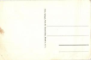 Lajtafalu, Potzneusiedl; templom, Spiegel testvérek üzlete és saját kiadása / Kirche, Gebrüder Spieg...