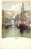 Fiume, Rijeka; Bruchsteiner és fia / Litho art postcard.  (EK)