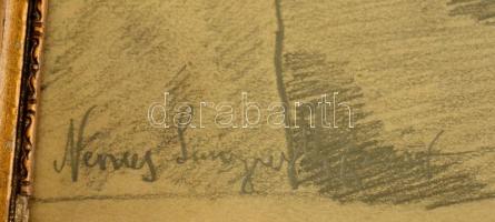 Nemes jelzéssel: Utcarészlet, papír, üvegezett keretben, 27×23 cm