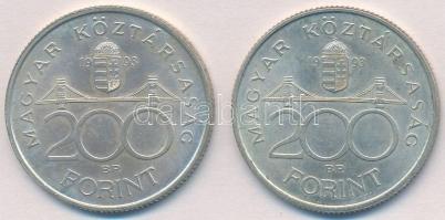 1993. 200Ft Ag "MNB" (2x) T:2