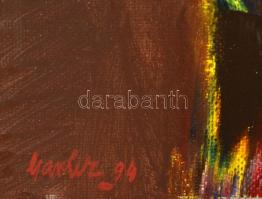 Csavlek András (1942-): Október. Olaj, vászon, jelzett, keretben, 60×40 cm