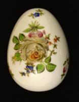 Herendi rózsa mintás tojás. Jelzett, hibátlan. 8 cm