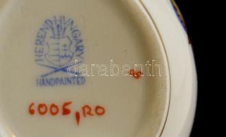 Herendi Rotschild mintás, szív alakú bonbonniere  Kézzel festett, jelzett, hibátlan. 9 cm