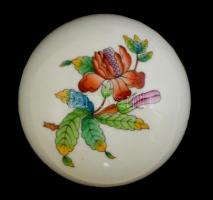 Herendi Viktória mintás, lábas bonbonniere  Kézzel festett, jelzett, hibátlan. d:10 cm