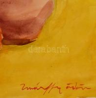 Márffy jelzéssel: Asztali csendélet. Akvarell, papír, üvegezett keretben, 36×45 cm