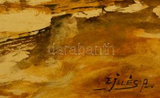 Illés jelzéssel: Tanya. Akvarell, papír, üvegezett keretben, 18×29 cm