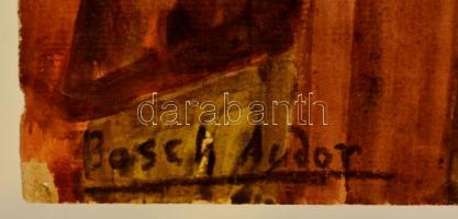 Basch jelzéssel: Asztali csendélet. Akvarell, papír, 42×30 cm