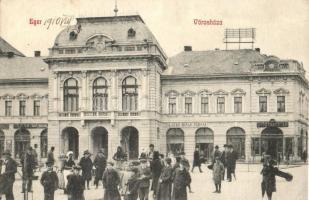 1910 Eger, Városháza, gyógyszertár, Lázár Jónás és Társai üzlete