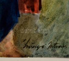 Szőnyi jelzéssel: Széken ülő idős asszony. Akvarell, papír, 37×28 cm