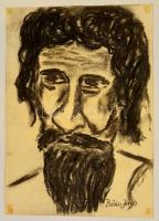 Balázs jelzéssel: Férfi portré. Szén, papír, 42×29 cm
