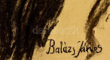 Balázs jelzéssel: Férfi portré. Szén, papír, 42×29 cm