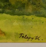 Telepy jelzéssel: Siklós. Akvarell, papír, 24×32 cm