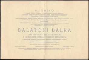 1940 Meghívó a Hungária Szálló termeiben rendezendő Balatoni Bálra