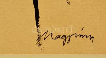 Nagy jelzéssel: Vázlat rajz. Tus-ceruza, 27×40 cm