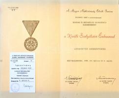 1988. "Kiváló Szolgálatért Érdemrend" aranyozott, zománcozott Br kitüntetés mellszalagon, ...
