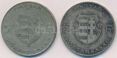 1947. 5Ft Ag "Kossuth" (2x) T:2-,3 patina