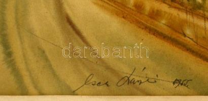 Cseh László (1914-1991): Zengővárkonyi faluvég, akvarell, papír, jelzett, paszpartuban, 22,5×32,5 cm