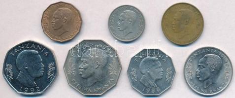 Tanzánia 1972-1992. 5s - 20Sh (7xklf) T:1-,2 Tanzania 1972-1992. 5 Senti - 20 Shilingi (7xdiff) C:AU,XF