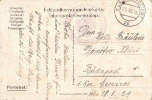 1916 Osztrák-magyar katonai tábori posta levelezőlap karácsonyi üdvözlettel az Isonzo frontról / an ...
