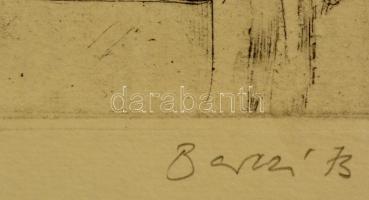 Barczi Pál (1933-2003): Ablakban, rézkarc, papír, jelzett, számozott (1/20), 24×30 cm