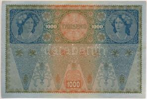 1919. (1902) 1000K vízszintes piros "DEUTSCHÖSTERRECIH" felülbélyegzéssel, hátlap rajzos T...