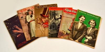 1937-1943 Vegyes újságok (Képes Vasárnap, Képes Vasárnap Karácsonyi Albuma, Párisi Divat), 6 db