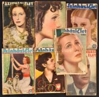1933-1937 A Színházi Élet 7 db száma, vegyes állapotban