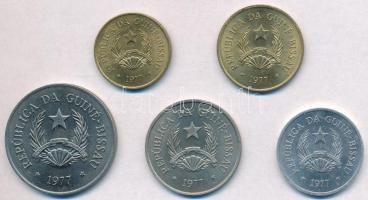 Bissau-Guinea 1977. 50c-20P (5xklf) T:1- Guinea-Bissau 1977. 50 Centavos - 20 Pesos (5xdiff) C:AU
