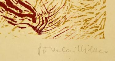 Somlai Vilma (1938-2007): Csendélet, színes linó, papír, jelzett, számozott (33/100) 29×39 cm