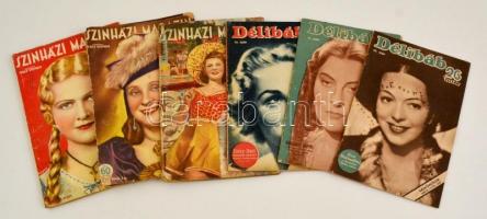 1939-1943 A Délibáb és a Színházi Magazin 6 db száma