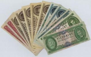 13db-os forint bankjegy tétel 10-20-50-100Ft-os címletek T:III,III-