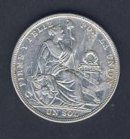 Peru 1924. 1S Ag T:3/3+ ü.