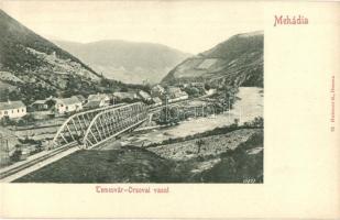 Mehádia, Temesvár-Orsovai vasút, vasúti híd, kiadja Hutterer G. / railway, railway bridge