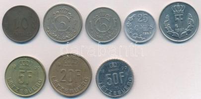 Luxemburg 1930-1990. 10c-50Fr (8xklf) T:1-,2 Luxembourg 1930-1990. 10 Centimes - 50 Francs (8xdiff) C:AU,XF