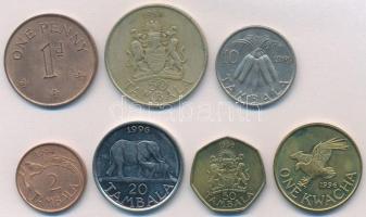 Malawi 1967-1996. 1p-1K (7xklf) T:1-,2 Malawi 1967-1996. 1 Penny - 1 Kwacha (7xdiff) C:AU,XF