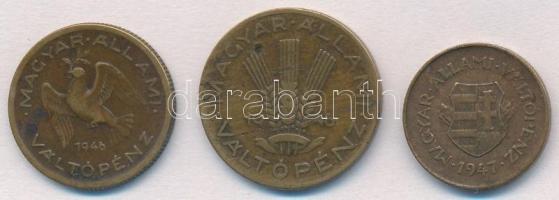 1946. 10f tombak + 20f tombak + 1947. 2f tombak T:2,2-