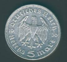 Német 3. Birodalom 1936J 5M Ag "Hindenburg" T:2/3