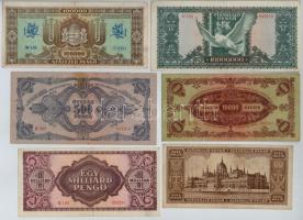 Vegyes 10db-os pengő bankjegy tétel, közte 3db adópengő T:II-III