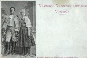 Vágvörösvár, Vörösvár, Cerveník, Veresvar; Vág-völgyi népviselet. Szold Jakab kiadása / folklore (fa)
