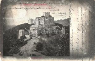 1902 Csábrágvarbók, Cabradsky Vrbovok (Korpona); Csábrág vára. Joerges 38. sz. / castle (kopott sarkak / worn corners)