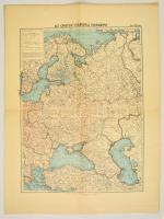 cca 1915 Az orosz háború térképe, 1:8250000, kiadja a Magyar Földrajzi Intézet Rt., 64x47 cm / Map of the Russan war, 1:8250000, 64x47 cm