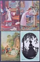 110 RÉGI motívumos képeslap; művész, gyerek, hölgyek, több fotó- és litho lappal / 110 pre-1945 motive postcards; art, children, ladies, with photos and lithos