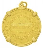 Franciaország 1878A 20Fr Au, aranyozott keretben (Br.:7,77g/0.900) T:2
France 1878A 20 Francs Au, i...